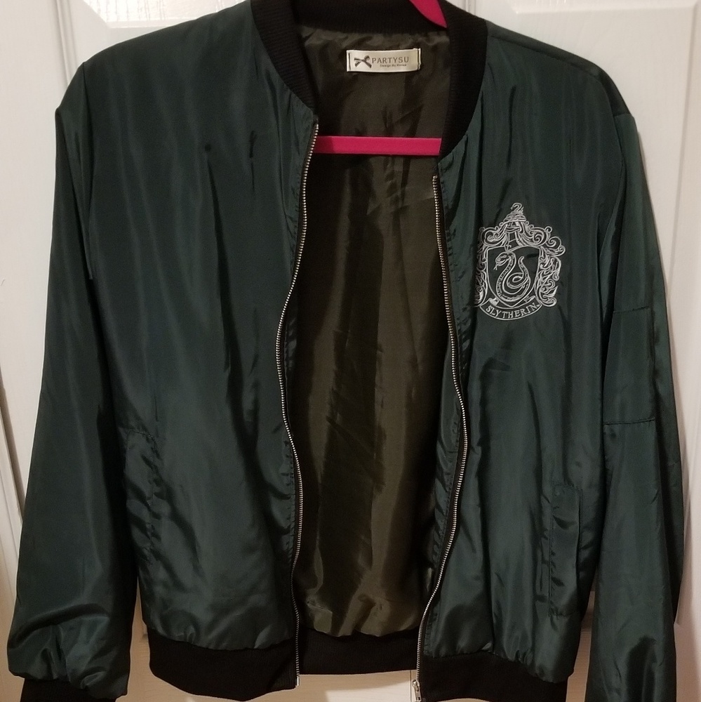 Custom Slytherin Embroidered Bomber Jacket